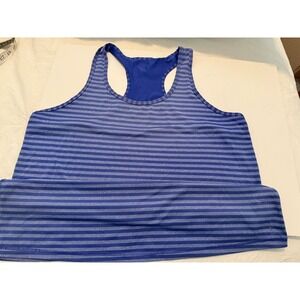 Danskin Blue and Gray Striped Tank Top Size XXL